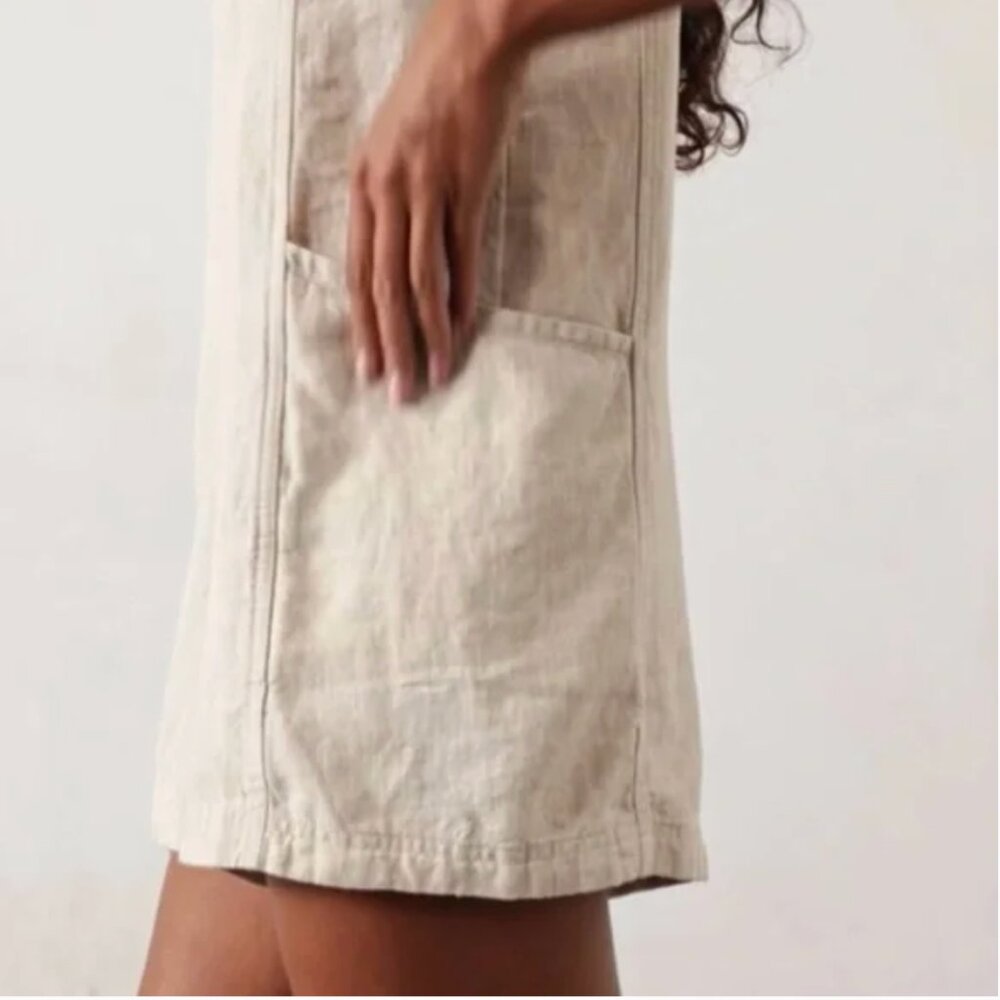 NWT Athleta Retreat Cream Linen Jumpsuit Romper Size Medium - Picture 10 of 11